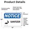 Signmission Sanitizer Sign With Symbol, 14 in W x Rectangle, Vinyl Decal OS-2PACK-NS-D-1014-L-18240 - alternate 2